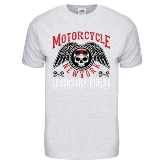 T-shirt Motorcycle New York (gris clair)